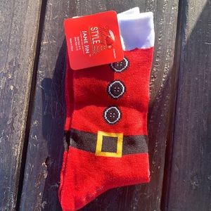 NWT Santa suit holiday crew socks